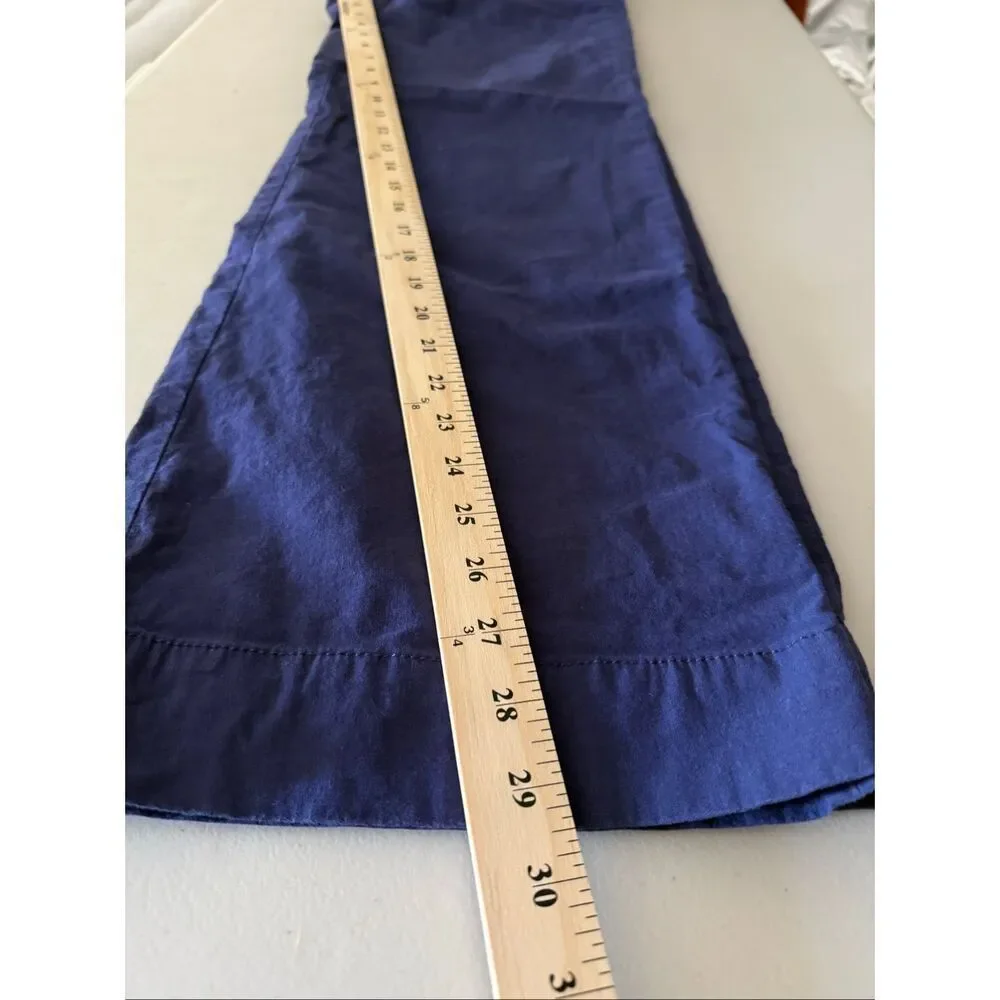 J.Crew Wide Leg Linen Blend Pants Women’s 27 Blue Patch Pocket High Rise